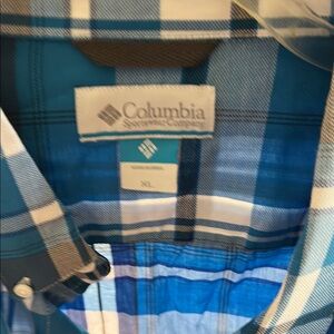 Columbia Men's Blue Plaid Shirt
